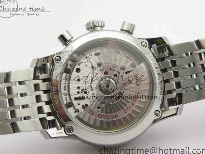0403 HighQuality De Ville Chronograph SS OMF 1:1 Best Edition White Dial On SS Bracelet A 8151
